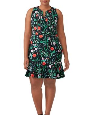kate spade EUC Jardin Tile Hummingbird Floral Jacquard Dress